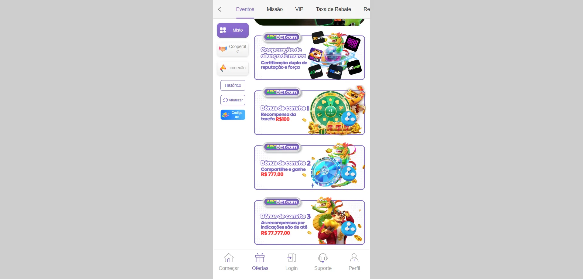 Aplicativo mobile da Abcbet Casino — jogue abc bet no celular